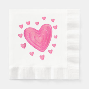 Hearts Kids School Valentines Day Girls Boys Serviette