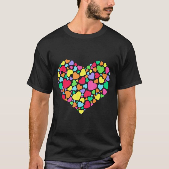 Hearts Kids School Valentines Day Girls Boys  T-Shirt (Vorderseite)