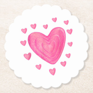 Hearts Kids School Valentines Day Girls Boys Untersetzer