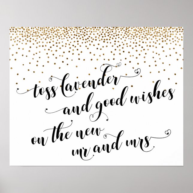 Hearts Lavender, Gute Wünsche Neuer Herr & Frau Si Poster (Vorne)