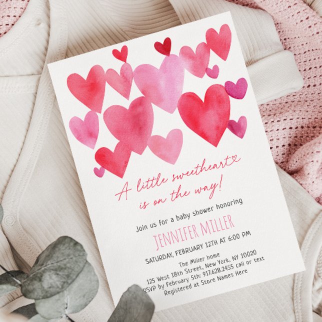 Hearts Little Sweetheart Baby Shower Einladung (Von Creator hochgeladen)