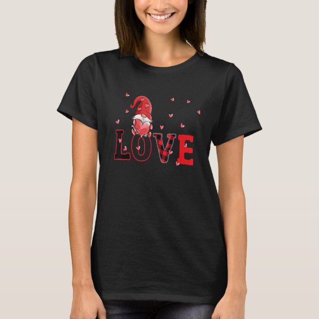 Hearts Love Happy Valentine's Day Cute Gnomes For  T-Shirt (Vorderseite)