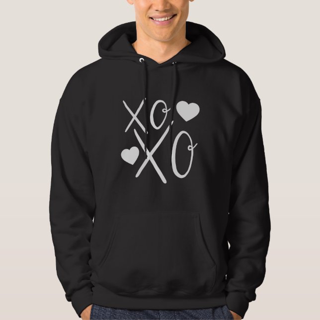 Hearts Love Xoxo white Hearts Valentine's Day Hoodie (Vorderseite)