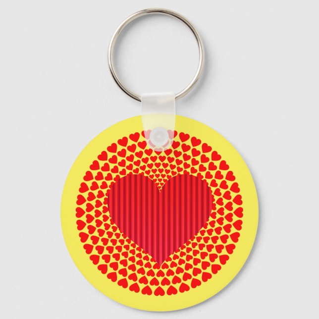 Hearts Mandala Design-25870 Schlüsselanhänger (Vorderseite)