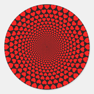 Hearts Mandala Design Runder Aufkleber