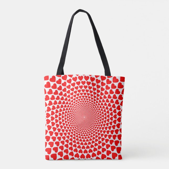 Hearts Mandala Design Tote Bag (Rückseite)