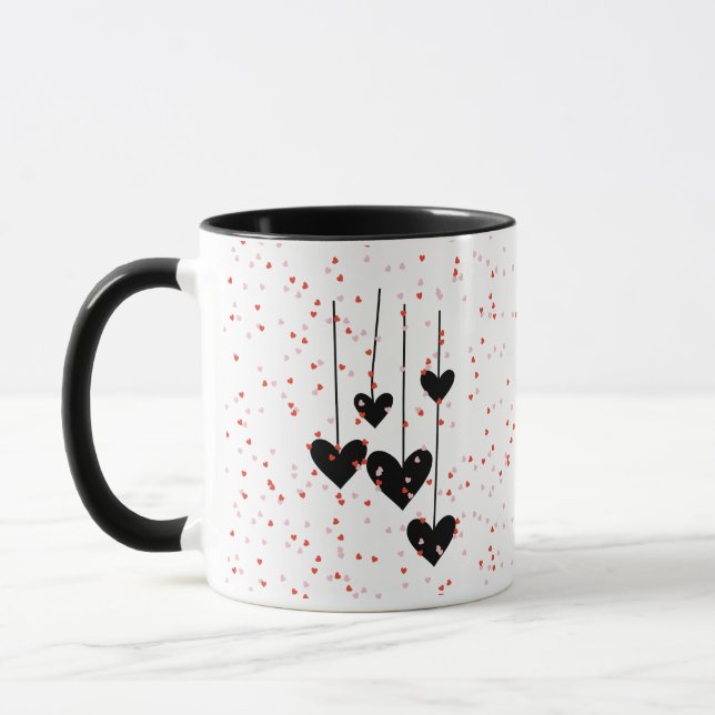 Hearts Modern Art Design Tasse (Links)