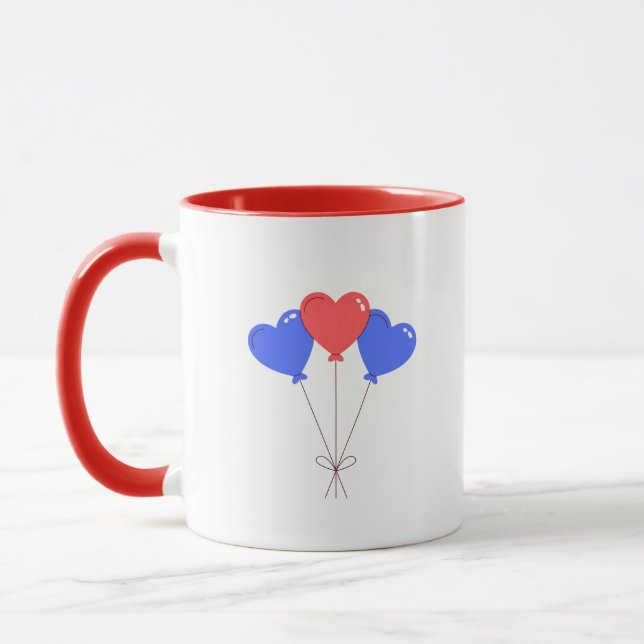 Hearts Modern Art Design Tasse (Links)