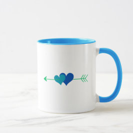 Hearts Modern Art Design Tasse