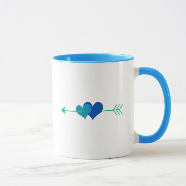 Hearts Modern Art Design Tasse (Rechts)