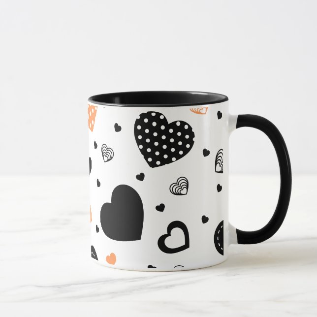 Hearts Modern Art Design Tasse (Rechts)