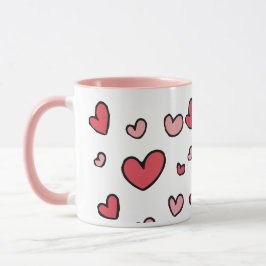 Hearts Modern Art Design Tasse