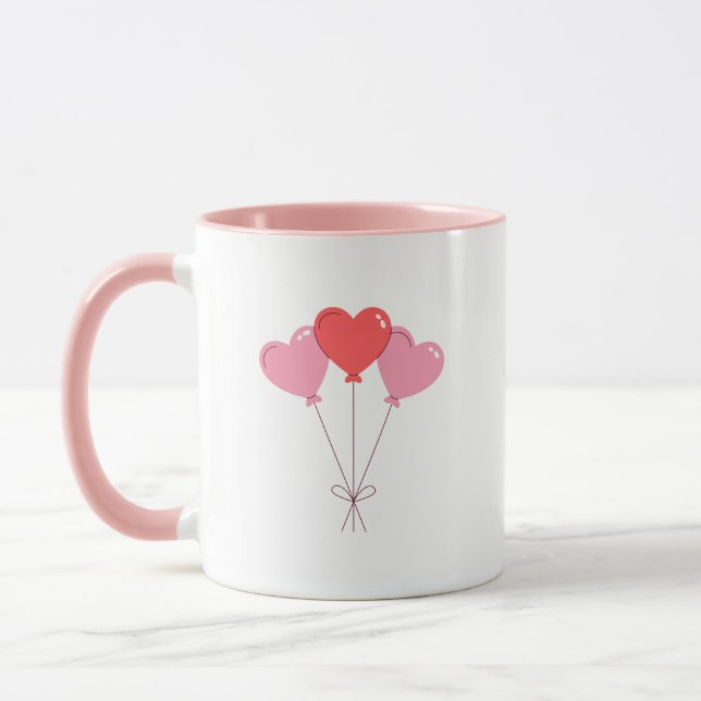 Hearts Modern Art Design Tasse (Links)
