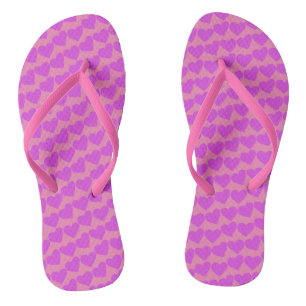 HEARTS Modern Groovy Liebe Freundschaft Valentines Flip Flops