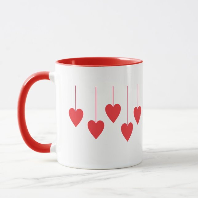 Hearts Moderne Kunst Tasse (Links)