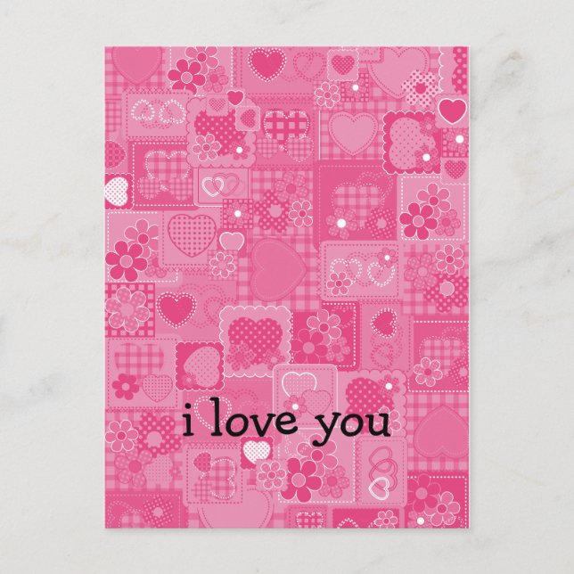 Hearts Mosaic Postkarte (Vorderseite)