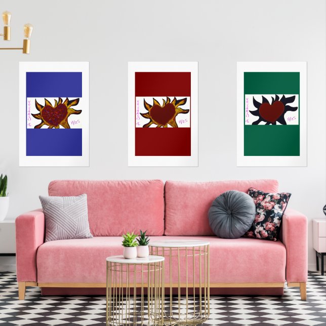 Hearts on Fire Poster Bilderwand Sets (Wohnzimmer)