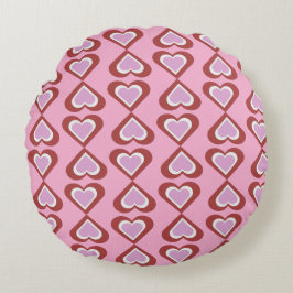 Hearts pattern rundes kissen