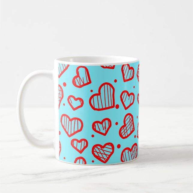 Hearts Pattern - Valentine's Day Inspired Kaffeetasse (Links)