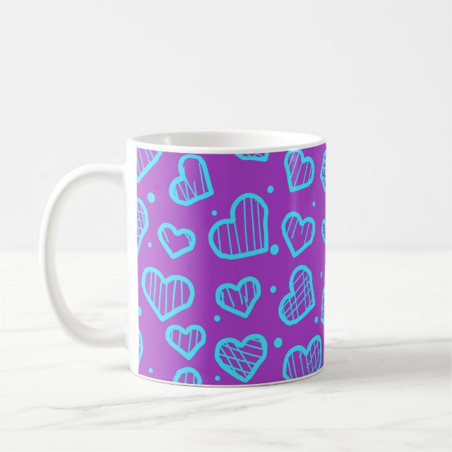 Hearts Pattern - Valentine's Day Inspired Kaffeetasse (Links)