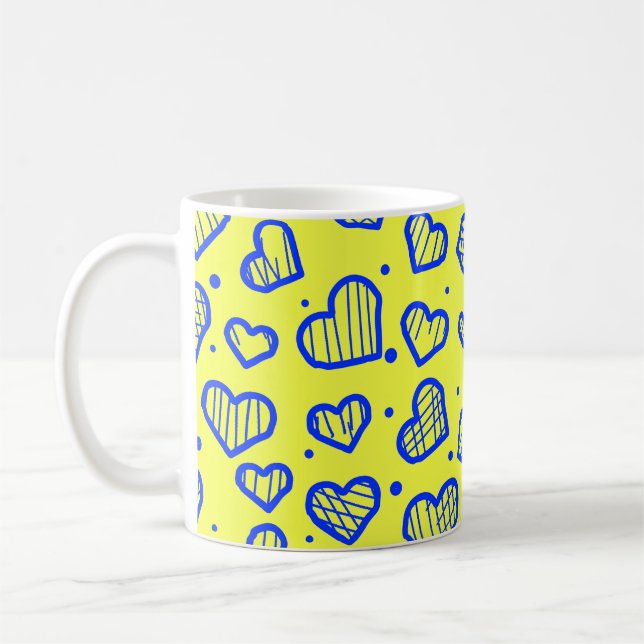 Hearts Pattern - Valentine's Day Inspired Kaffeetasse (Links)