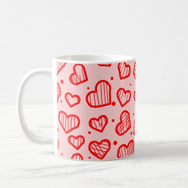 Hearts Pattern - Valentine's Day Inspired Kaffeetasse (Links)