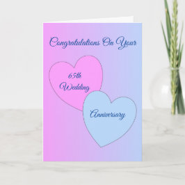 Hearts Personalisiert 65. Hochzeitstag Karte