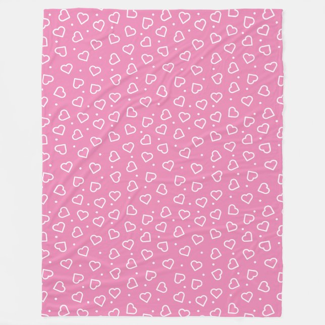 Hearts Pink Fleece Blanket (Vorderseite)