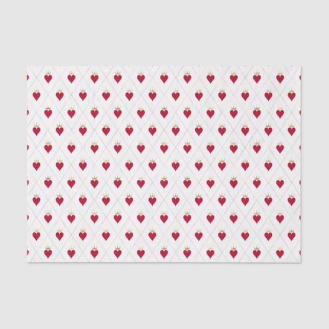 Hearts Queen Wonderland Alice Red Tissue Seidenpapier (Vorderseite)