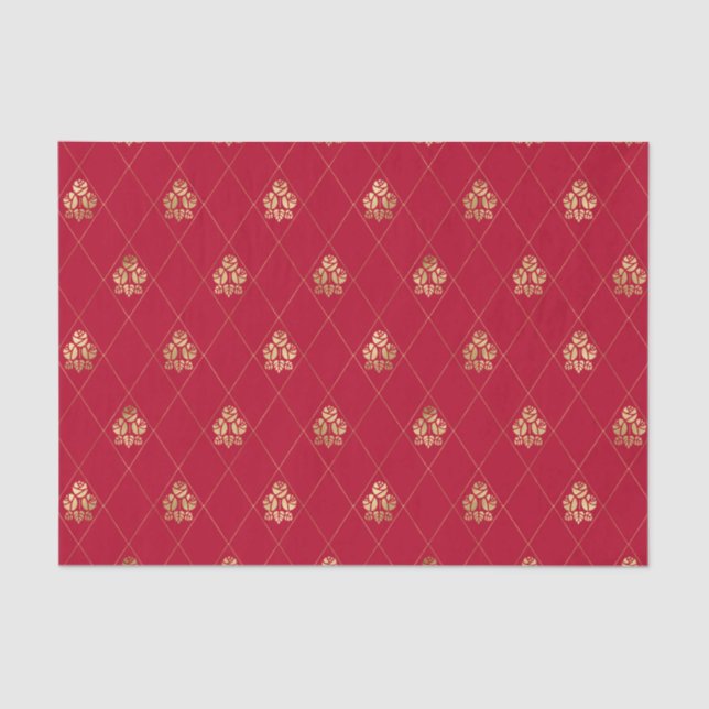 Hearts Queen Wonderland Alice Red Tissue Seidenpapier (Vorderseite)