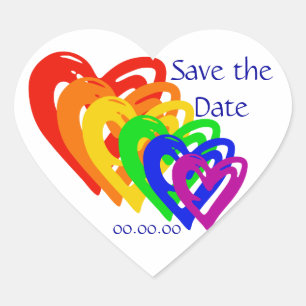 Hearts Rainbow Herz-Aufkleber