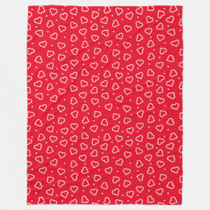 Hearts Red Fleece Blanket