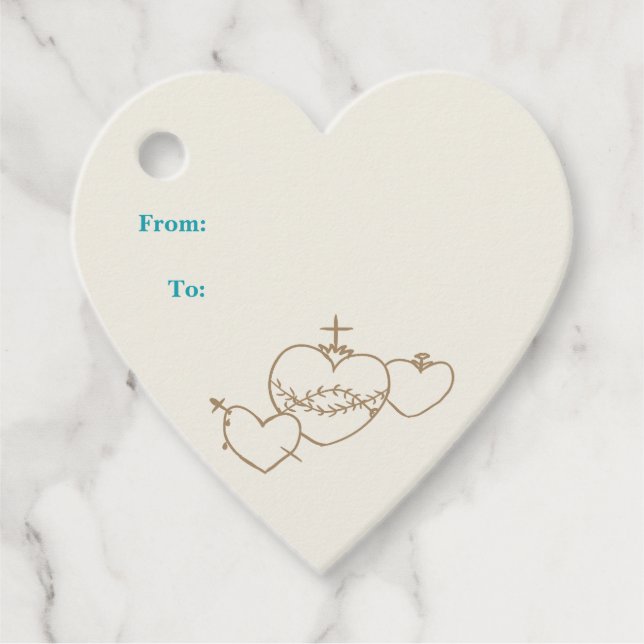 Hearts Rosary Gift Tags Geschenkanhänger (Vorderseite)