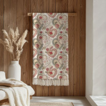 Hearts & Roses Decke Blush Pink Vintage Stil