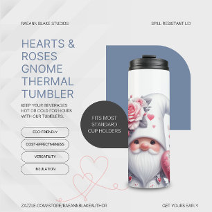 Hearts & Roses Gnom-Thermal-Tumbler Thermosbecher