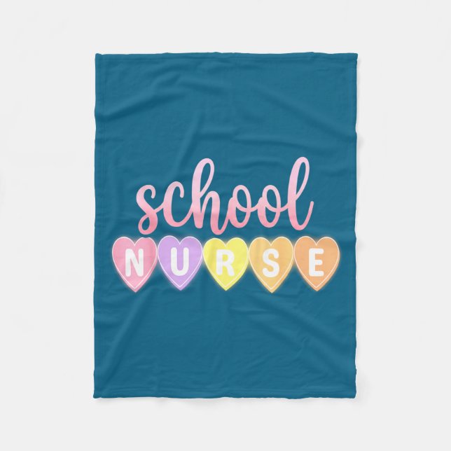 Hearts School Nurse Medical Istant Valentines Day  Fleecedecke (Vorderseite)