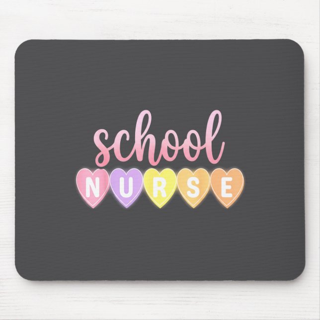 Hearts School Nurse Medical Istant Valentines Day  Mousepad (Vorne)