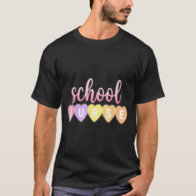Hearts School Nurse Medical Istant Valentines Day  T-Shirt (Vorderseite)