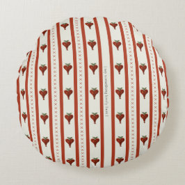 Hearts & Stripes, Rundes Kissen