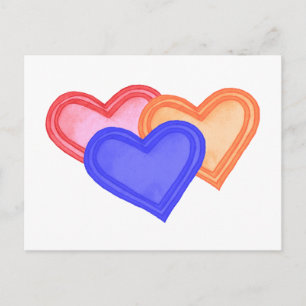 Hearts Trio Postcard Postkarte
