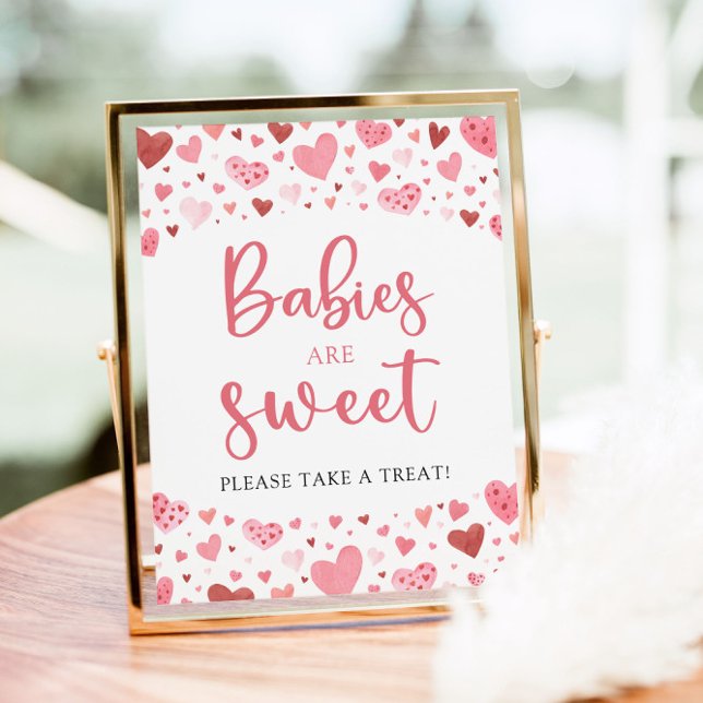Hearts Valentine Baby Shower Babys sind Sweet Sign Poster (Von Creator hochgeladen)