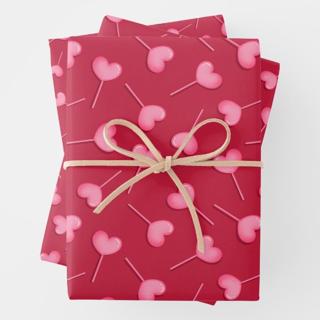 Hearts Valentines Wrapping Paper Sheets Geschenkpapier Set (Beispiel)