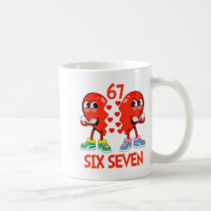 Hearts Valentins Lustig Sechs Sieben 6 7 Meme Gen  Kaffeetasse