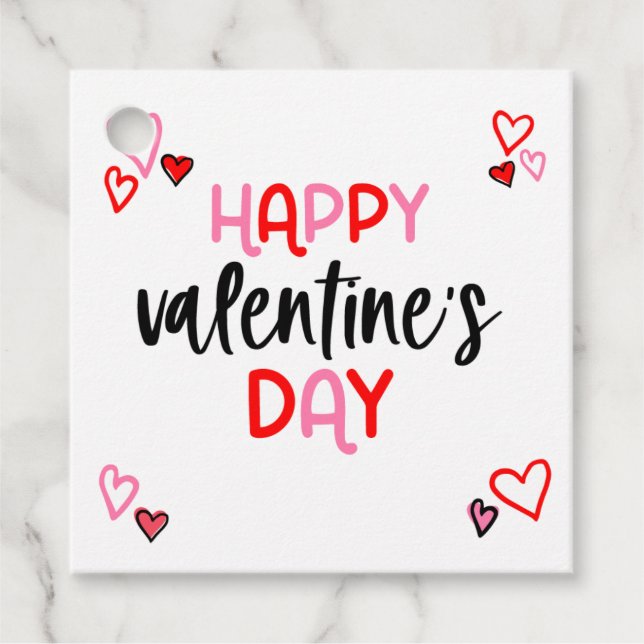 Hearts Valentinstag Gefallen Geschenktag Geschenkanhänger (Vorderseite)