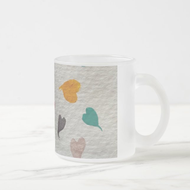 Hearts water color coffee mug mattglastasse (Rechts)
