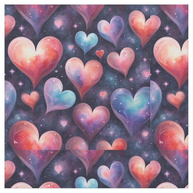 Hearts Watercolor Art Stoff (Nahaufnahme)