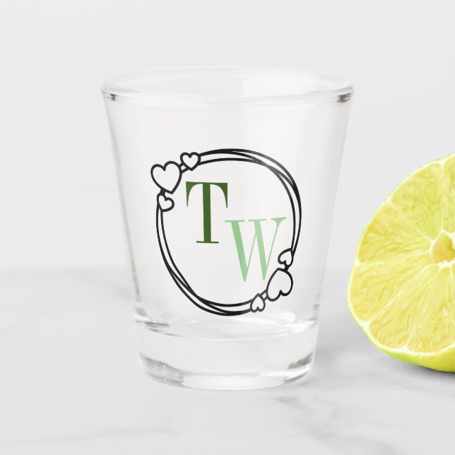 Hearts Wedding Keepake Schnapsglas (Vorderseite)