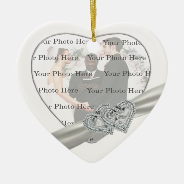 Hearts White Wedding Heart Ornament (Vorne)