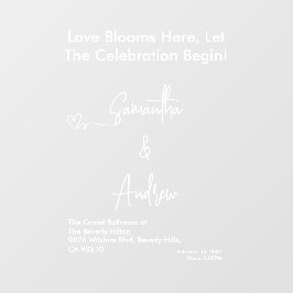 Hearts White Weddings Celebrating Love Romance Fensteraufkleber