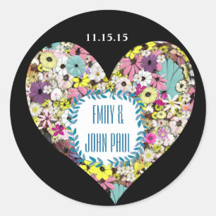 Hearts Wild Blume Wedding Save the Date Sticker